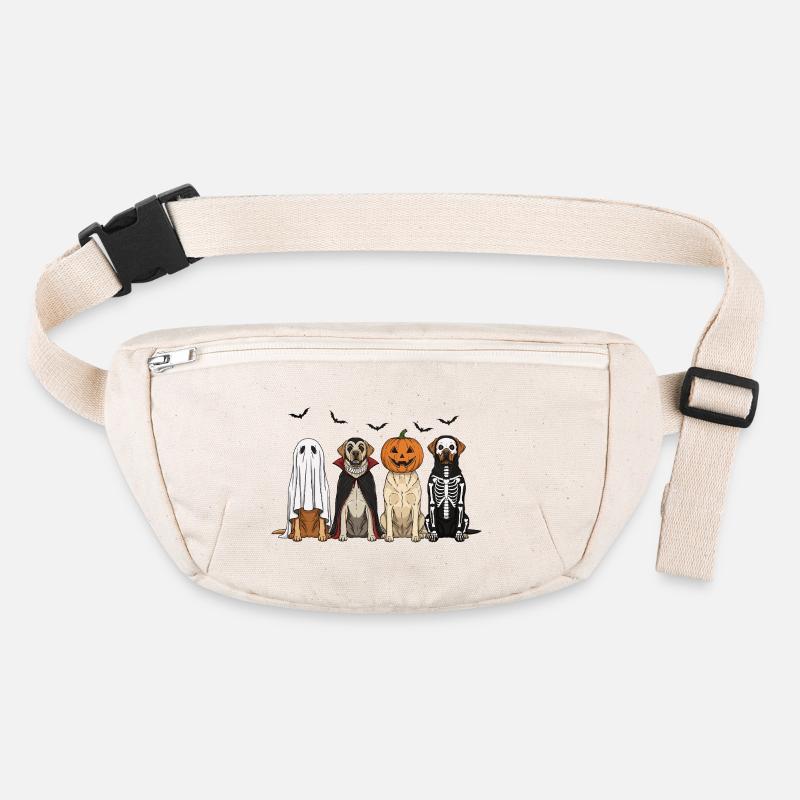 Halloween dogs with pumpkin lantern, Labrador Stanley/Stella recycled Hip Bag 