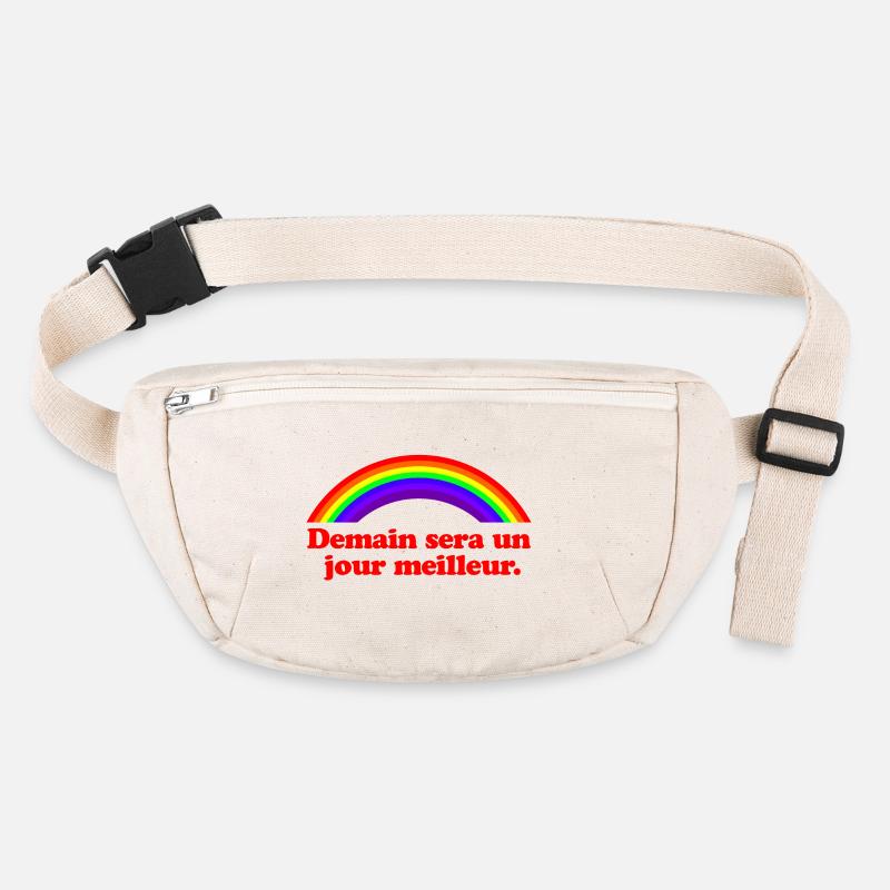 Morgen wird ein besserer Tag – Regenbogen Stanley/Stella recycelte Gürteltasche
