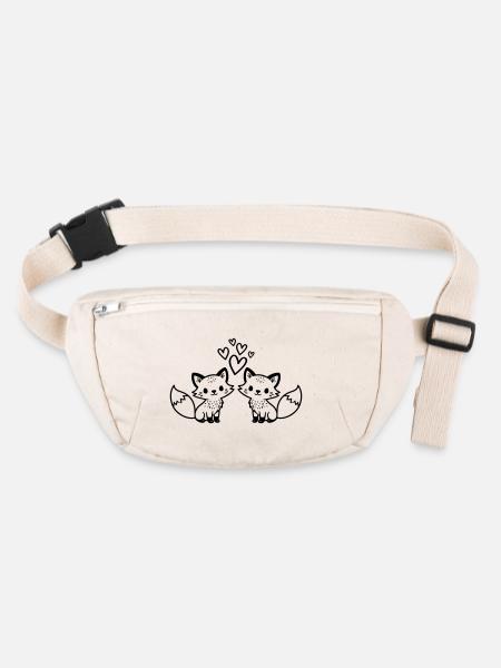 Amour du couple renard - Sac banane recyclé Stanley/Stella - blanc naturel - Devant