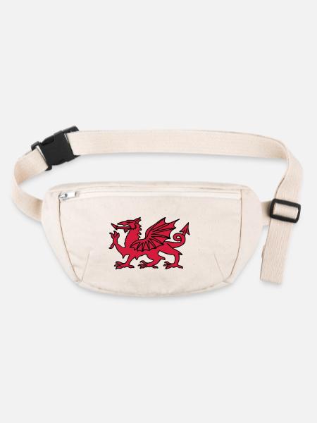 Waliser Drache - Stanley/Stella recycelte Gürteltasche - Naturweiß - Vorne