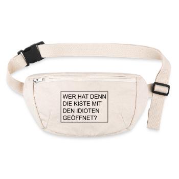 Kiste mit Idioten - Stanley/Stella recycelte Gürteltasche - Naturweiß - Vorne
