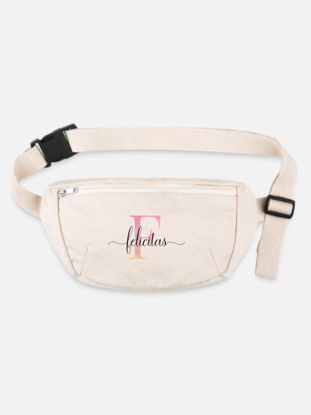 F| Monogramm | Name | Felicitas |Watercolor - Stanley/Stella recycelte Gürteltasche - Naturweiß - Vorne