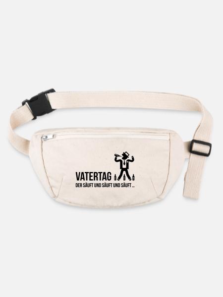 Vatertag – Der Säuft Und Säuft Und Säuft … Bier B - Stanley/Stella recycelte Gürteltasche - Naturweiß - Vorne