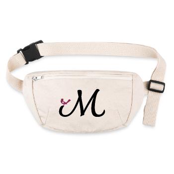 Letter M with Bird - Stanley/Stella recycled Hip Bag  - natural - Front