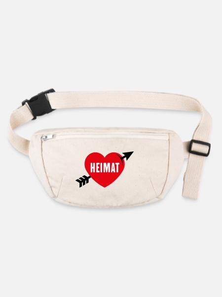 Heimatliebe (Heimat, Heimatland, Heimatstadt / 3C) - Stanley/Stella recycelte Gürteltasche - Naturweiß - Vorne