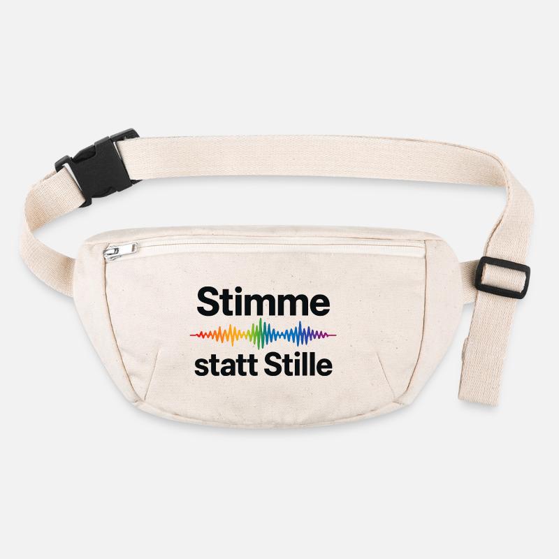 Stimme statt Stille Regenbogen Motiv Stanley/Stella recycelte Gürteltasche