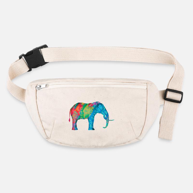 Farbiger Elefant mit der ursprünglichen Hans Hansen-Zeichnung Stanley/Stella recycelte Gürteltasche