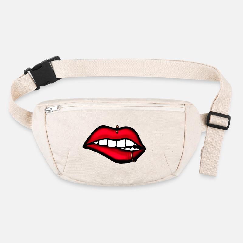 Lippen mit Piercing – Ästhetisches Design Stanley/Stella recycelte Gürteltasche