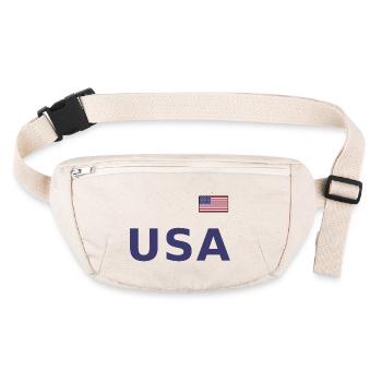 ÉQUIPE Bannière du drapeau américain des États-Unis sur la police - Sac banane recyclé Stanley/Stella - blanc naturel - Devant