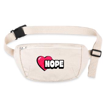 NOPE Heart – Drôle de déclaration anti-amour - Sac banane recyclé Stanley/Stella - blanc naturel - Devant