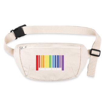 Pride Month LGBT - Ich wurde so geboren - Stanley/Stella recycelte Gürteltasche - Naturweiß - Vorne