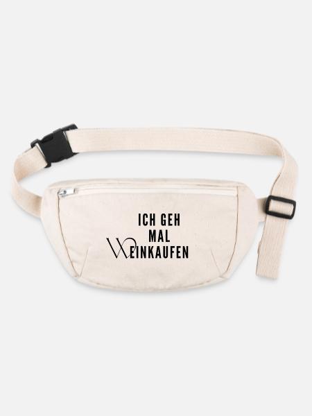 Ich geh mal W.einkaufen - Stanley/Stella recycelte Gürteltasche - Naturweiß - Vorne