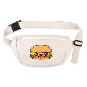 Burger mit Gesicht - Stanley/Stella recycelte Gürteltasche - Naturweiß - Vorne