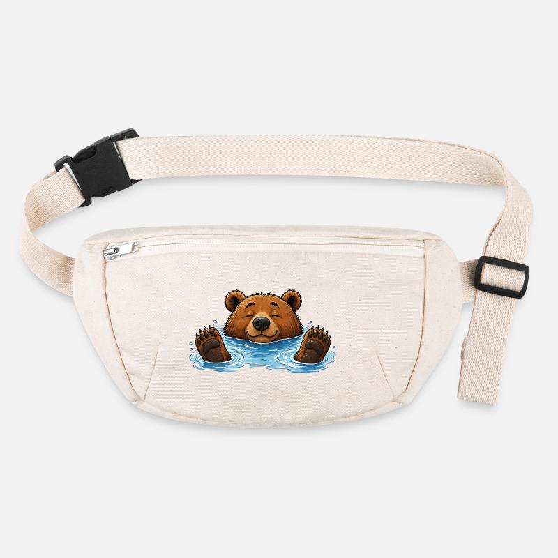 Motif drôle d’animal d’ours dans l’eau Sac banane recyclé Stanley/Stella