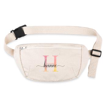 H | Monogramme | Nom | Hanne |Aquarelle - Sac banane recyclé Stanley/Stella - blanc naturel - Devant