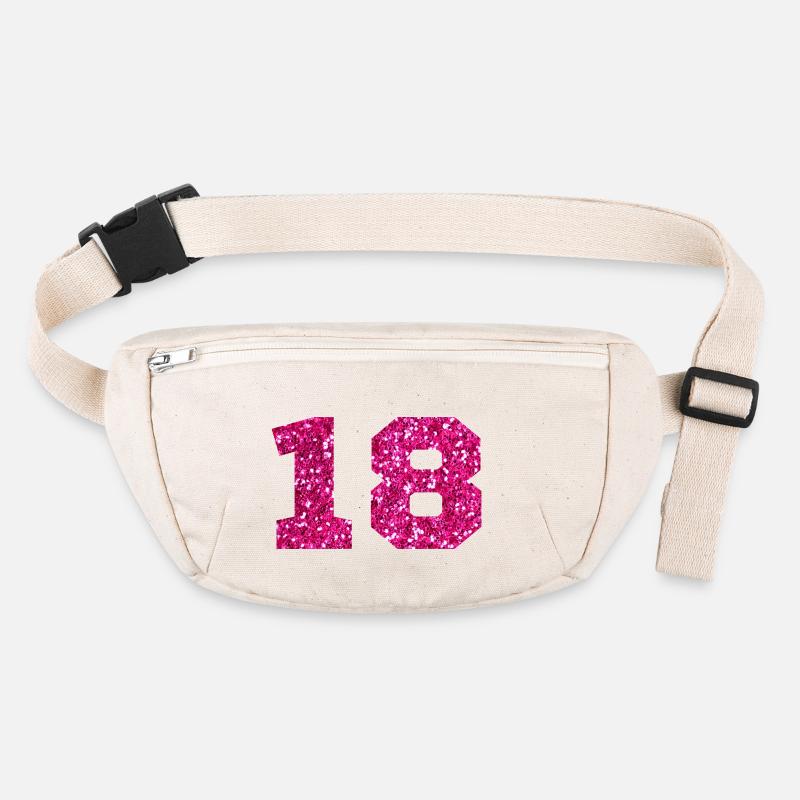 Nummer 18 Pink Glitter - 18. Geburtstag Stanley/Stella recycelte Gürteltasche