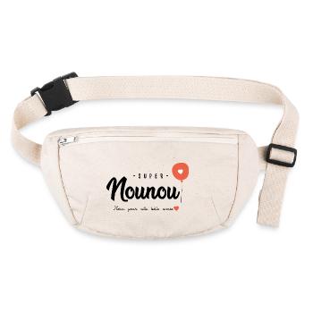 Cadeau Nounou super nounou atsm - Sac banane recyclé Stanley/Stella - blanc naturel - Devant