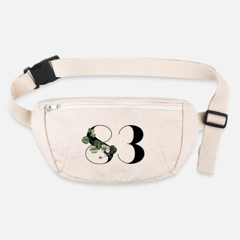 Numéro 83 floral vert - 83e anniversaire floral Sac banane recyclé Stanley/Stella
