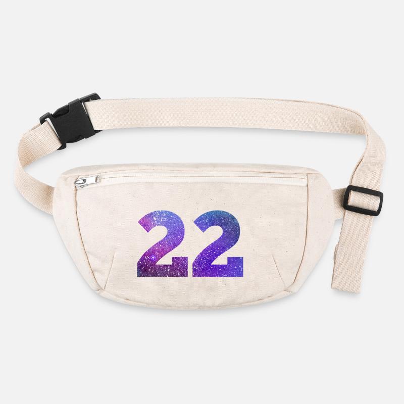 Number 22 galaxy - Stanley/Stella recycled Hip Bag  - natural