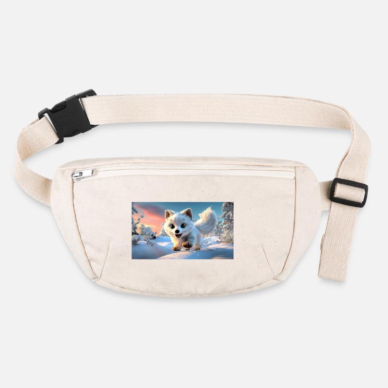 Flying arctic fox in the snow Stanley/Stella recycled Hip Bag 