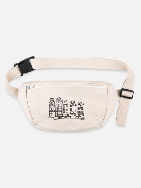 Amsterdam Canal houses - Stanley/Stella recycled Hip Bag  - natural - Front