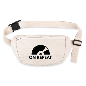 Cool Vinyl Record Vintage Print | "On Repeat" - Stanley/Stella recycled Hip Bag  - natural - Front