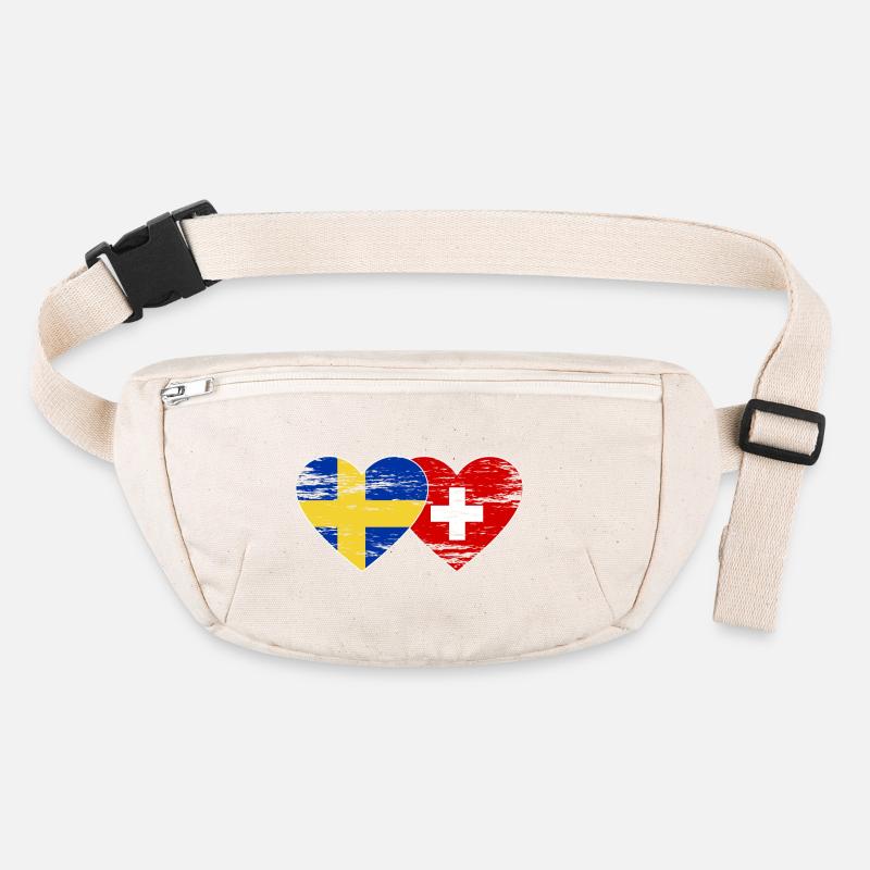 Schweden Schweiz Flagge Herz used Stanley/Stella recycelte Gürteltasche