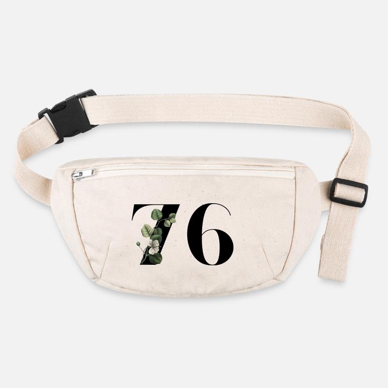 Nummer 76 Blumengrün - 76. Blumengeburtstag Stanley/Stella recycelte Gürteltasche