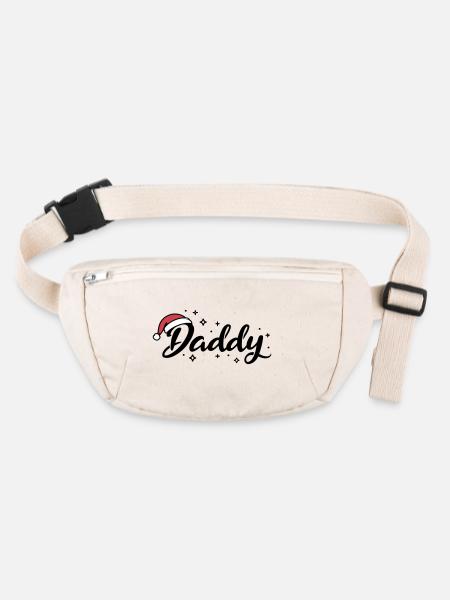 Santa Hat Daddy Dad - Stanley/Stella recycled Hip Bag  - natural - Front