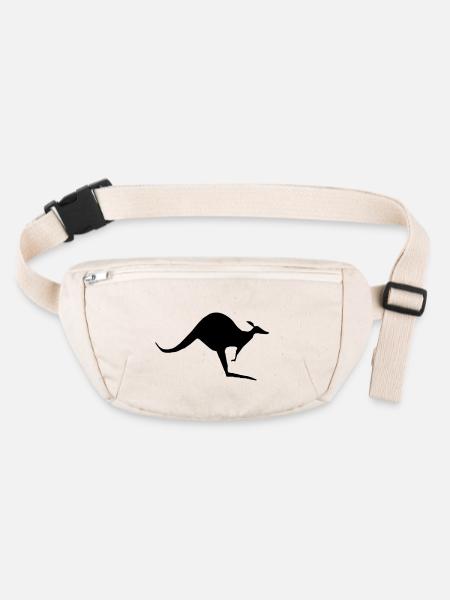 single kangaroo - Stanley/Stella recycelte Gürteltasche - Naturweiß - Vorne