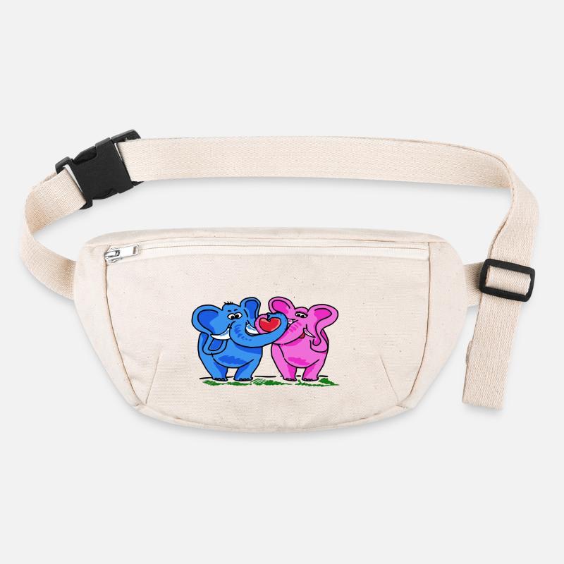 2 Funny cute cute elephants in comic style Stanley/Stella recycled Hip Bag 