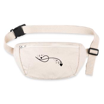 Glitter Heart Line - Stanley/Stella recycled Hip Bag  - natural - Front