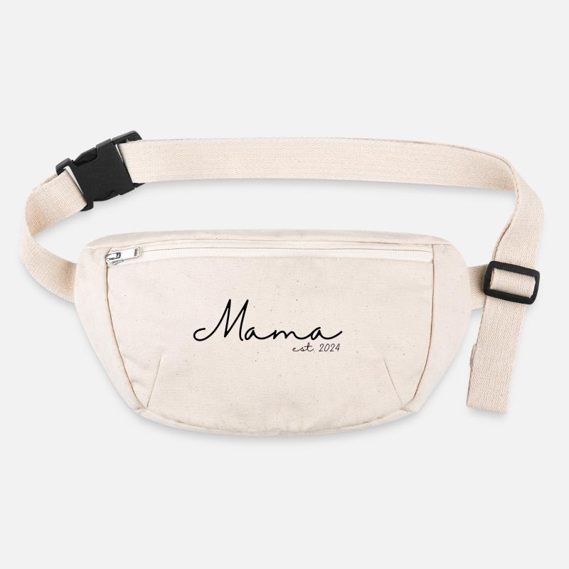 Mama seit 2024 / frisch gebackene Mama - Stanley/Stella recycelte Gürteltasche - Naturweiß
