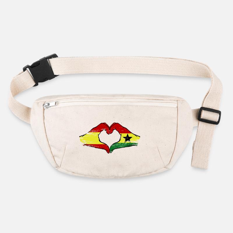 Espagne Ghana Drapeau Mains Coeur Forme Utilisé Sac banane recyclé Stanley/Stella