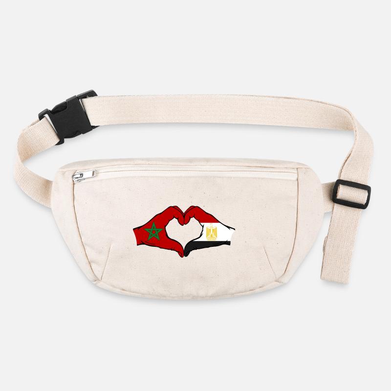 Maroc Égypte Drapeau Mains Coeur Forme Sac banane recyclé Stanley/Stella