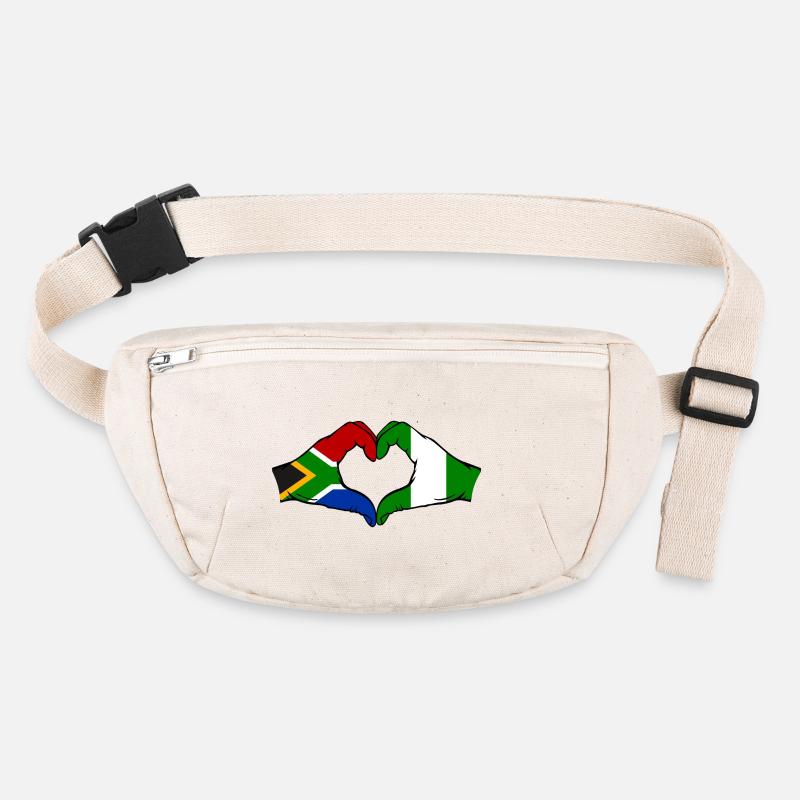 Afrique du Sud Nigeria Drapeau Mains Coeur Forme Sac banane recyclé Stanley/Stella