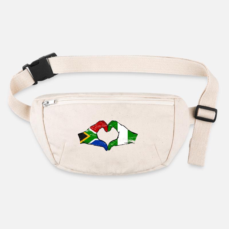 Afrique du Sud Nigeria Drapeau Mains Coeur Forme Utilisé Sac banane recyclé Stanley/Stella