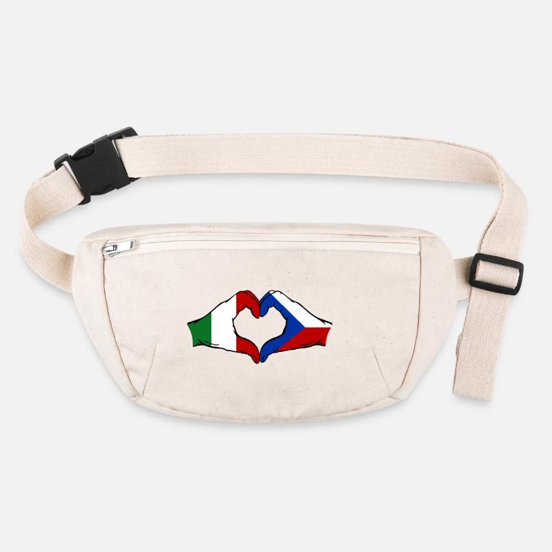 Italie République tchèque drapeau mains forme de coeur Sac banane recyclé Stanley/Stella