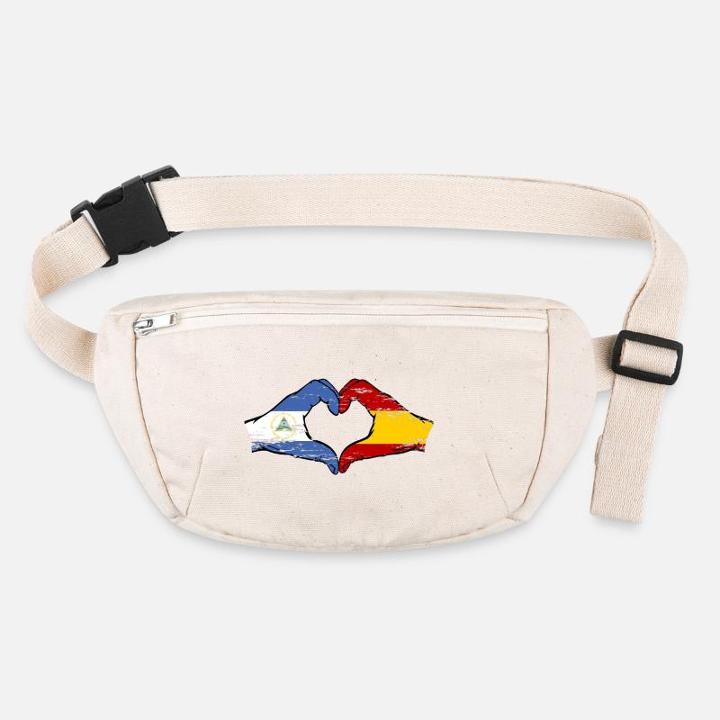 Nicaragua Espagne drapeau mains forme de coeur utilisé Sac banane recyclé Stanley/Stella