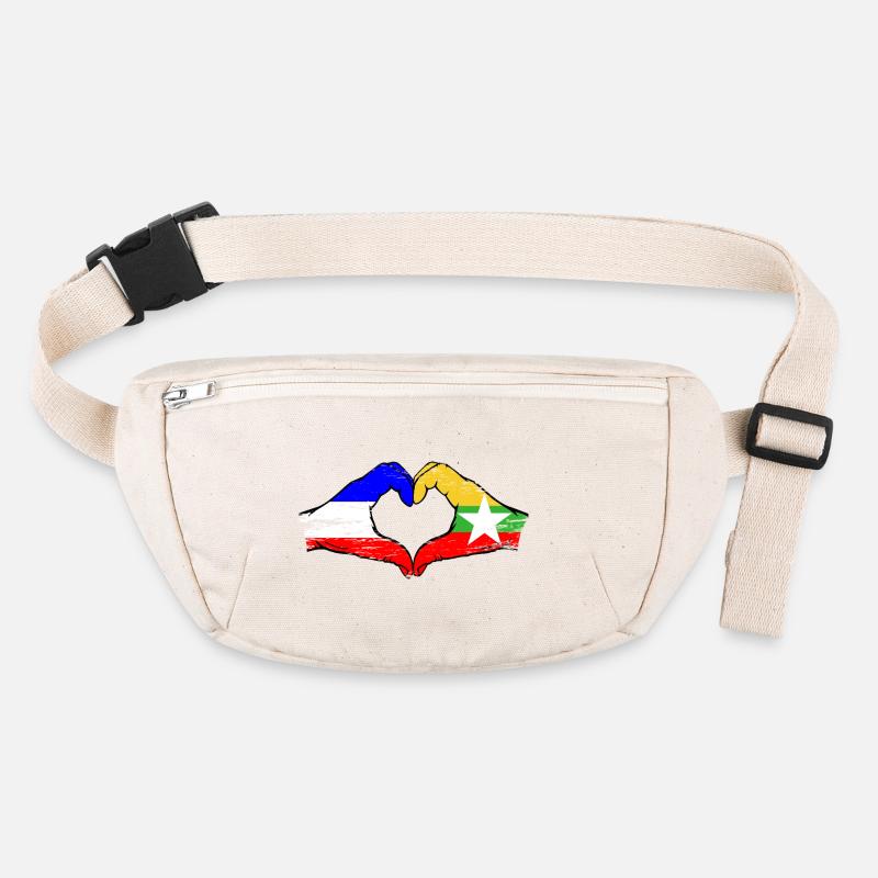 Hollande Myanmar drapeau mains forme de coeur utilisé Sac banane recyclé Stanley/Stella