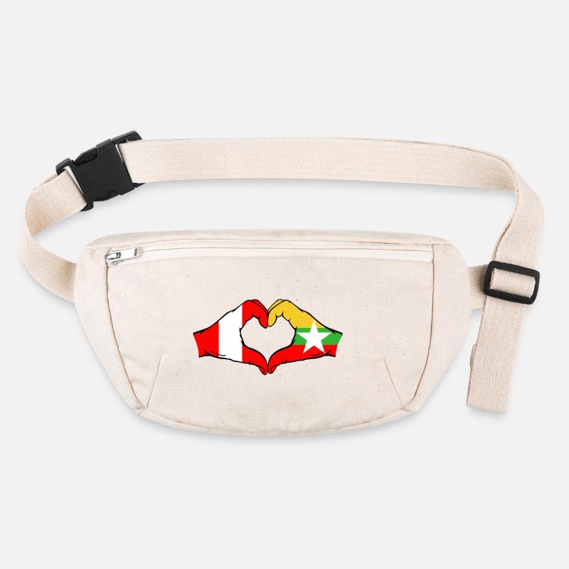 Peru Myanmar Flagge Hände Herzform Stanley/Stella recycelte Gürteltasche