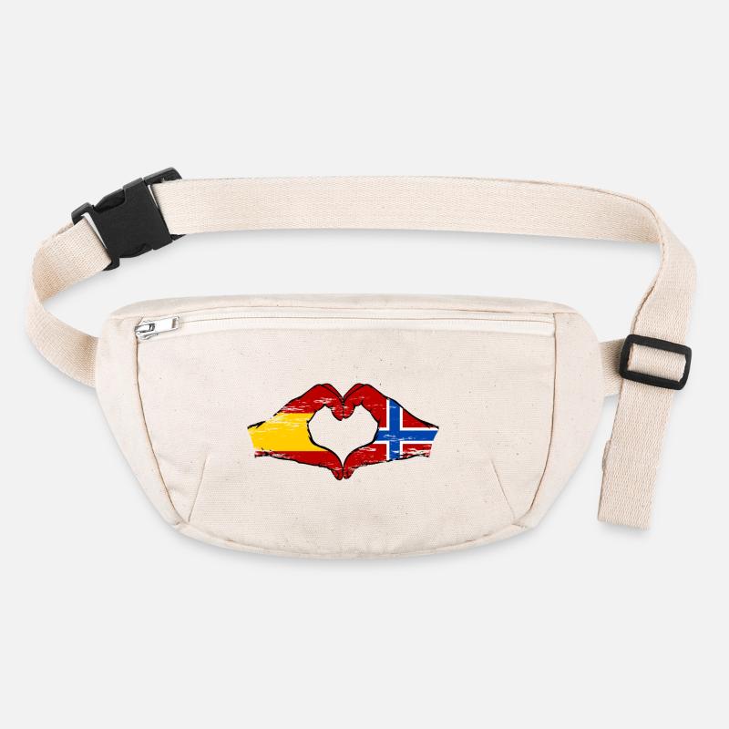 Spanien Norwegen Flagge Hände Herz used Stanley/Stella recycelte Gürteltasche