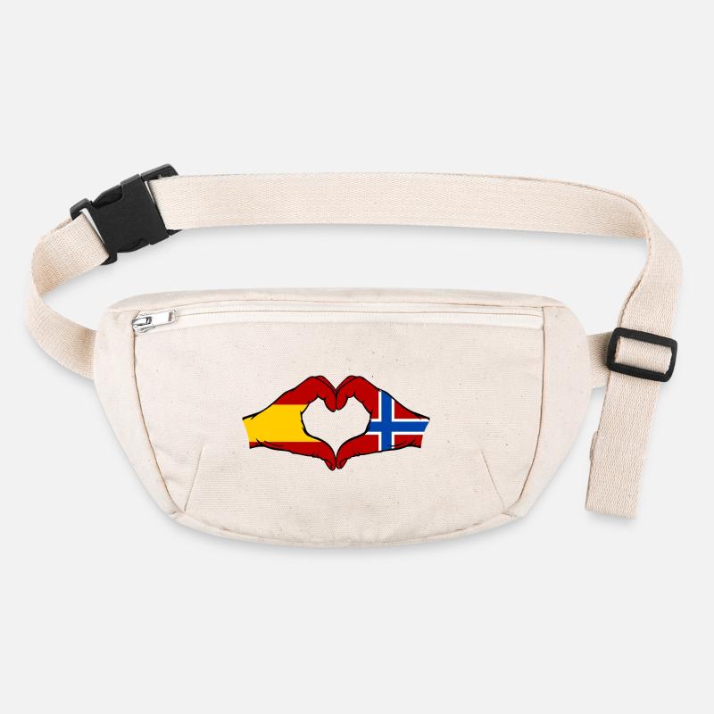 Spain Norway Flag Hands Heart Stanley/Stella recycled Hip Bag 