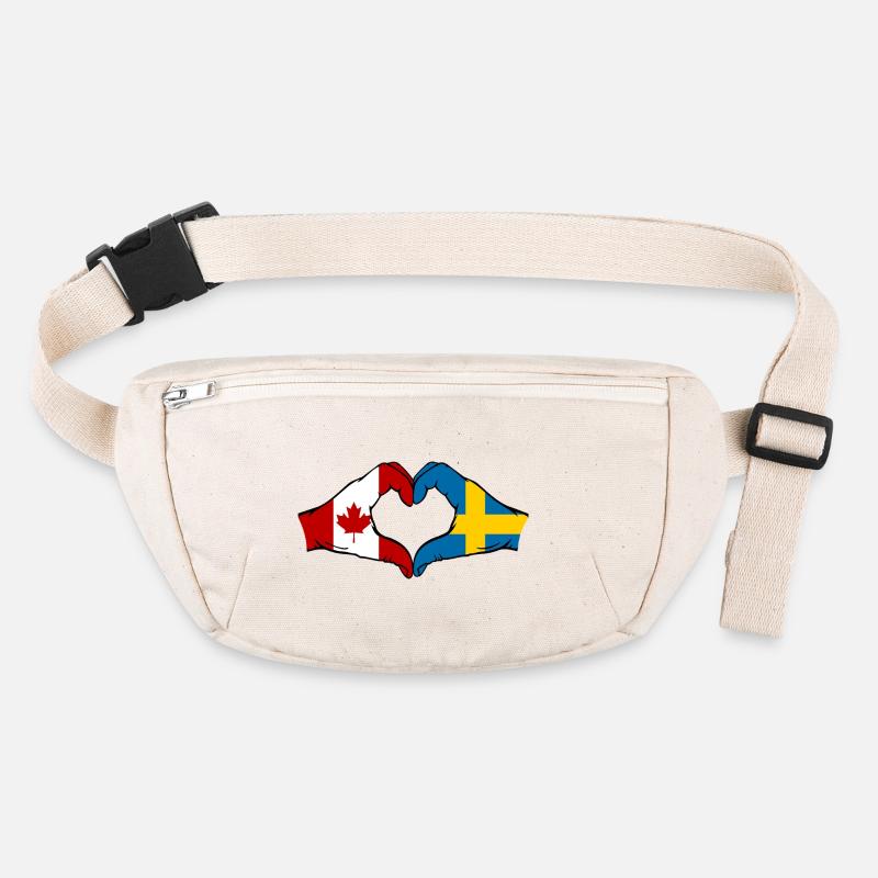 Canada Suède Drapeau Mains Coeur Forme Sac banane recyclé Stanley/Stella