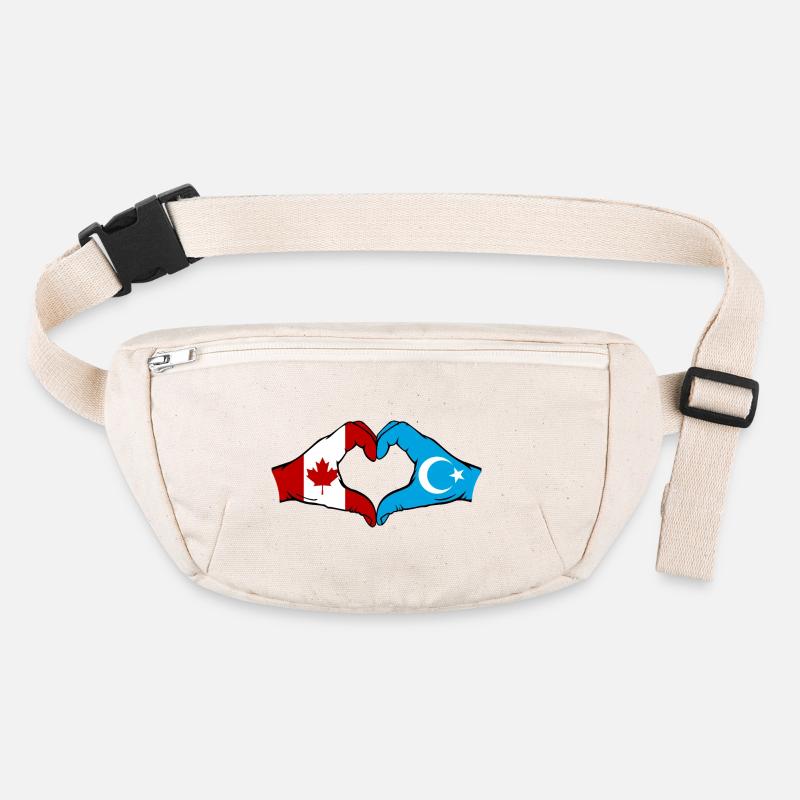 Drapeau ouïghour du Canada en forme de cœur Sac banane recyclé Stanley/Stella
