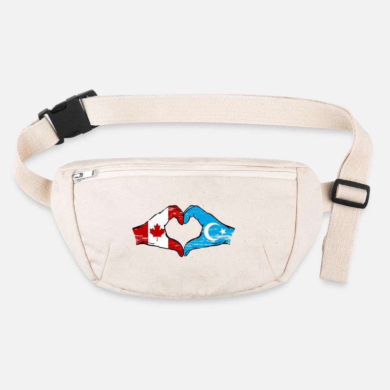 Canada Drapeau ouïghour mains forme de coeur utilisé Sac banane recyclé Stanley/Stella