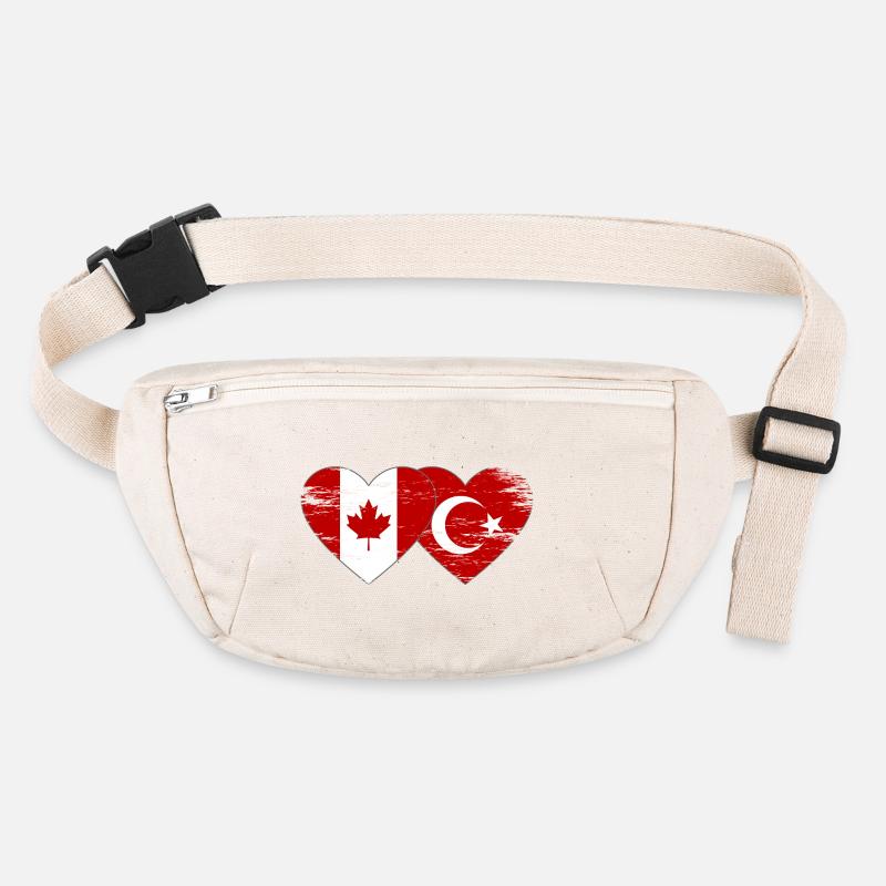Canada Turkey Flag Heart Used Stanley/Stella recycled Hip Bag 