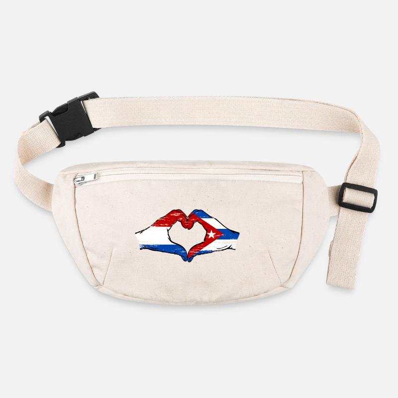 Holland Cuba flag hands heart shape used Stanley/Stella recycled Hip Bag 