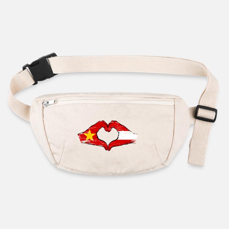 Vietnam Autriche Drapeau Mains Coeur Forme Utilisé Sac banane recyclé Stanley/Stella