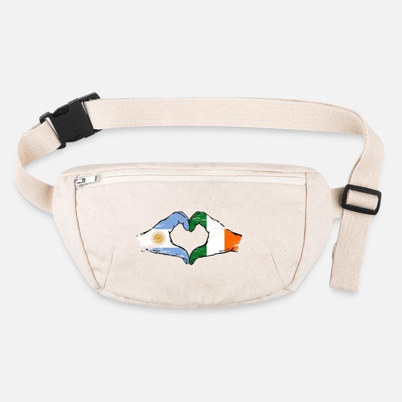 Argentine Irlande drapeau mains forme de coeur utilisé Sac banane recyclé Stanley/Stella